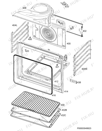 Взрыв-схема плиты (духовки) Aeg BE5300302M - Схема узла Oven